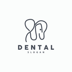 Fototapeta na wymiar Tooth logo, Dental Health Vector, Care Brand Illustration