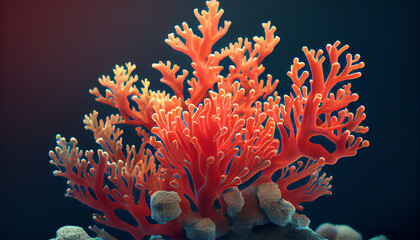 Fototapeta na wymiar Art picture coral realistic Generative AI
