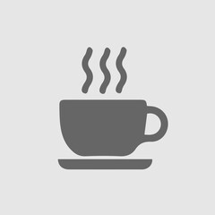 Coffee cup vector icon. Simple vector silhouette. Tea cup simple isolated vector icon. Coffee cup logo.
