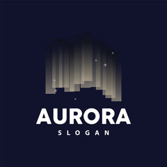 Aurora Logo, Light Wave Vector, Nature Landscape Design, Product Brand Template Illustration Icon