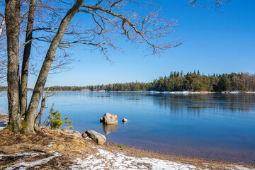 View of the coast of Gulf of Finland, Hirsala, Kirkkonummi, Finland