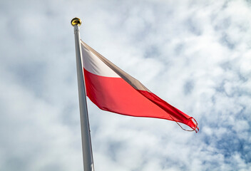 Flag of Poland waving in the wind