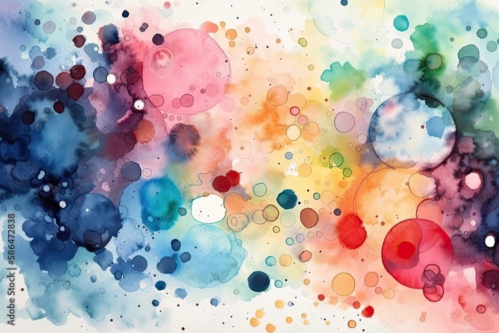 Poster colorful painting with abstract shapes and patterns. generative ai