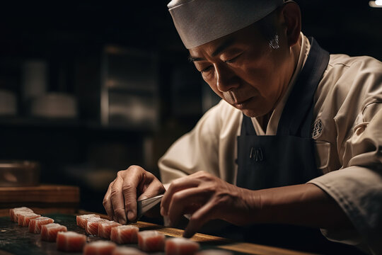 Chef Making Sushi . Image & Photo (Free Trial)