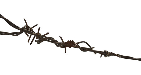 close up of a fence wire isolated and save as to PNG file