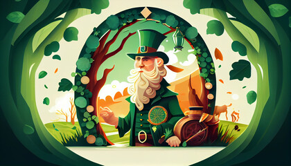 illustration background St.Patricks Day a festival. Generative AI