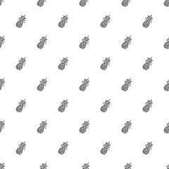 Seamless pineapple pattern. Doodle vector with ananas. Vintage pineapple pattern