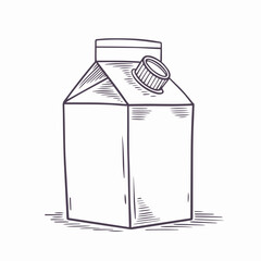 Hand drawn black color paper box package for drink or juice.