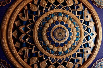  Medallions and Mandalas Tapestry Pattern. Generative AI. 