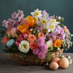 Obraz na płótnie Canvas basket of flowers