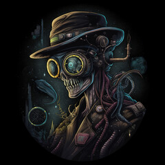 Alien Streetwear Cosmic Threads Extraterrestrial Streetwear Illustration Art AI Generated
