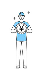 為替差益や円高のイメージ、男性看護師、理学療法士、作業療法士、言語聴覚士、看護助手