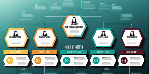 Business infographic template. Organization chart - Generative AI