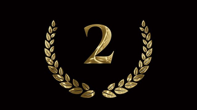 Golden Award wreath animation. Second place. 2d animated laurel wreath.