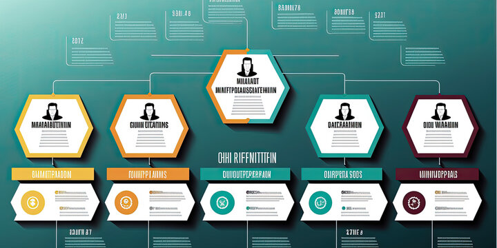 Business infographic template. Organization chart - Generative AI