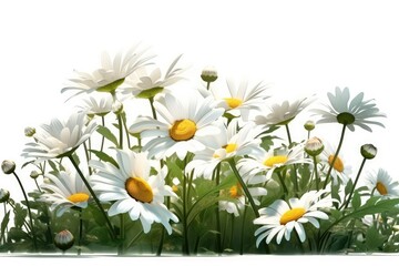 white daisies in a green grass