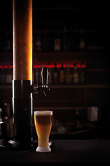 Refreshing beer straight from the tap in a cozy bar