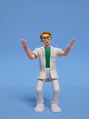 3D rendering of young male doctors