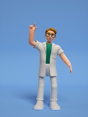3D rendering of young male doctors
