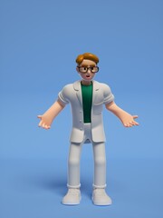 3D rendering of young male doctors