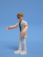 3D rendering of young male doctors