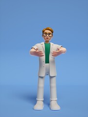 3D rendering of young male doctors