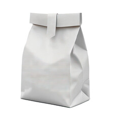 Mockup empty white Paper bag to present your productsn on Isolated Transparent png background. Generative ai