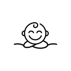 cute baby face outline vector logo designs
