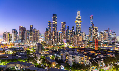 Fototapeta premium Melbourne CBD city night view