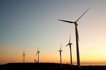 Fototapeta na wymiar Wind turbine generators for renewable electricity production