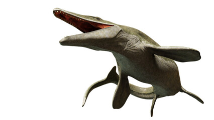 Mosasaurus, gigantic marine reptile from the Late Cretaceous isolated on transparent background