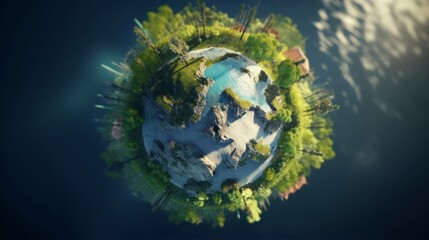 Fototapeta premium Earth pollution map visible from space. Generative ai illustration. Generative ai