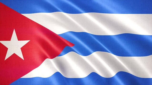 Realistic waving flag of Cuba Animation. 4K
