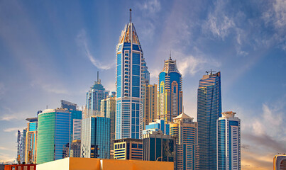 DUBAI, UAE The panorama with the downtown skyscrapers.