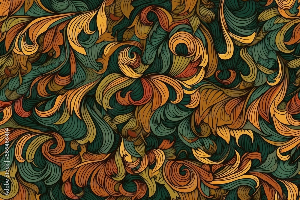 Poster vibrant and colorful abstract pattern with a variety of hues and shapes. generative ai