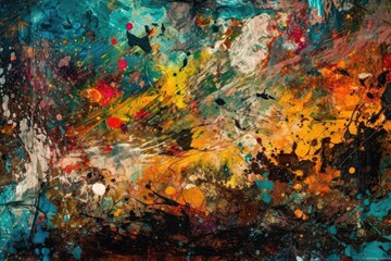 Fototapeta na wymiar vibrant and colorful abstract painting. Generative AI