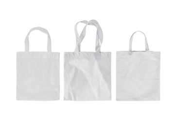 White cotton bag  isolated on whitebackground, ,clipping path included use for design.