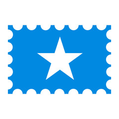 Postage stamp with Somalia Islands flag. Vector illustration.