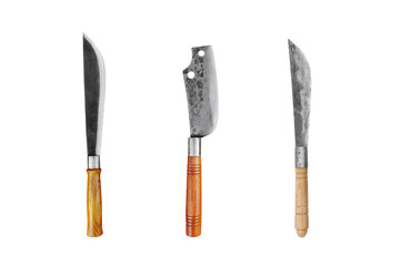 Old knife on white background with clipping path