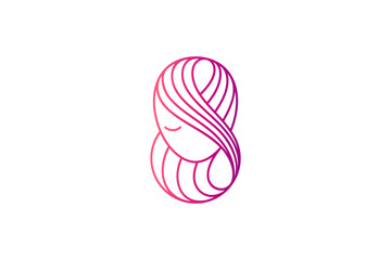 beautiful woman line art style logo for beauty design