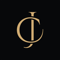 CJ initial design logo elegant symbol