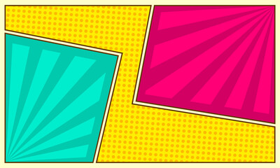 Colorful comic pop art scene page background