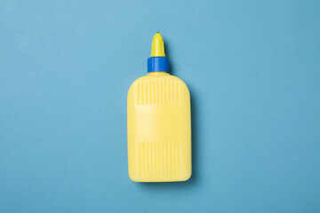 Concept of different office stationery with glue