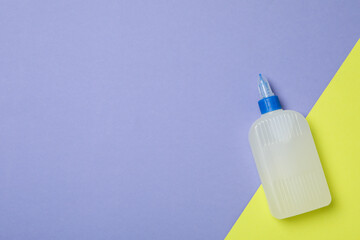 Concept of different office stationery with glue