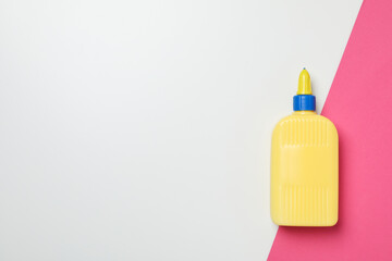 Concept of different office stationery with glue