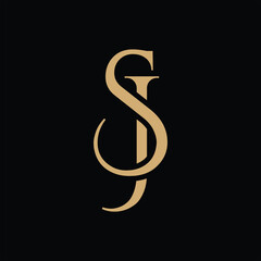 SJ initial logo design elegant symbol
