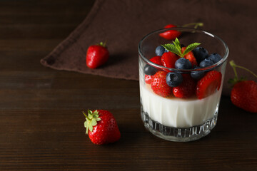 Delicious dessert - Panna Cotta, space for text