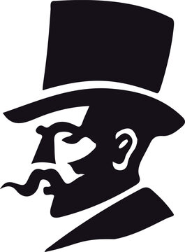Gentleman with Mustache and Hat Vintage Classics Logo