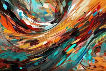 Colorful Swirls of Paint in a Unique and Abstract Design. Generative AI