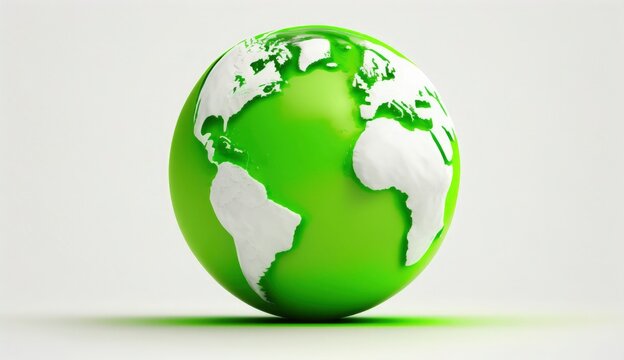 World Earth day concept. Illustration of the green planet earth on a white background. earth day poster, banner, card,  APRIL 22, Saving the planet, environment,  Planet Earth,  Generate Ai